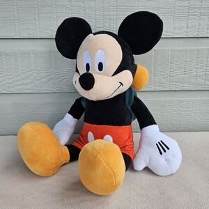 Disney The Big One Mickey Mouse Large Plush Green Adventure Awaits Backpack 18"